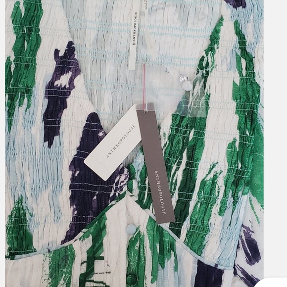 Anthropologie The Peregrine Midi Dress Assorted Color Elegant Green and Purple m - Picture 5 of 8